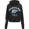 Pro Standard Womens NBA Old English Cropped Pullover Hoodie(Black)