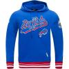 Pro Standard Mens NFL Script Tail Brushed Back French Terry Pull Over Hoodie(Blue)