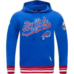 Pro Standard Mens NFL Script Tail Brushed Back French Terry Pull Over Hoodie(Blue)