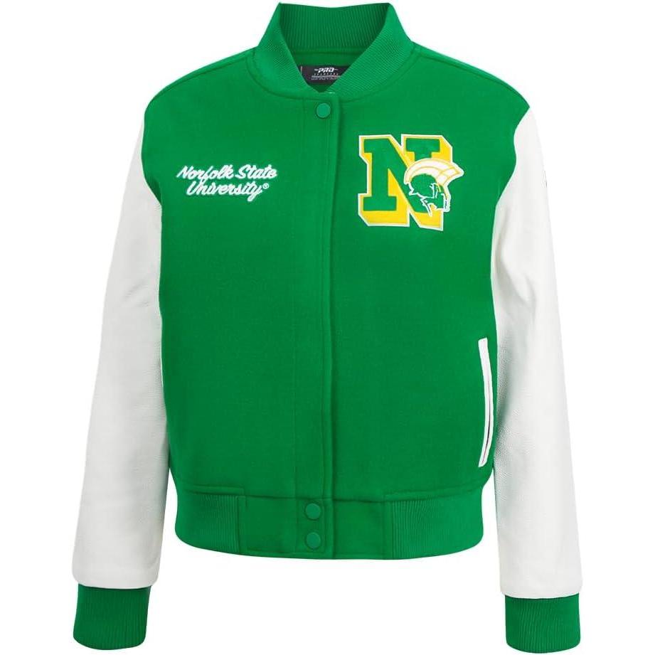 image:imagePro Standard Womens College Classic Essentials Varsity JacketKelly Green White