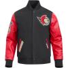 Pro Standard Mens NHL Classic Varsity Jacket(Black/Red)