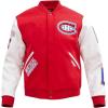 Pro Standard Mens NHL Classic Varsity Jacket(Red/White)