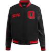 Pro Standard Womens College Classic Essentials Varsity Jacket(Black/Red/Black)