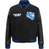 Pro Standard Womens College Classic Essentials Varsity Jacket(Black/Royal Blue/Black)