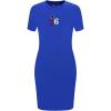Womens NBA Classic Chenille Cotton Body Con Dress(Royal Blue)