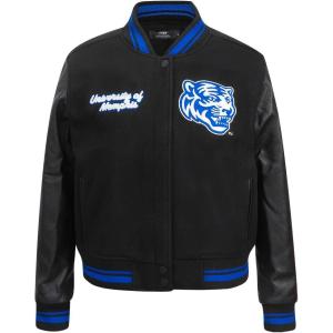 Pro Standard Womens College Classic Essentials Varsity Jacket(Black/Royal Blue/Black)