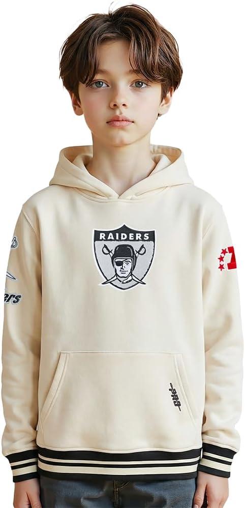 image:imagePro Standard Big Boys NFL Retro Classics Pull Over HoodieEggshell Black