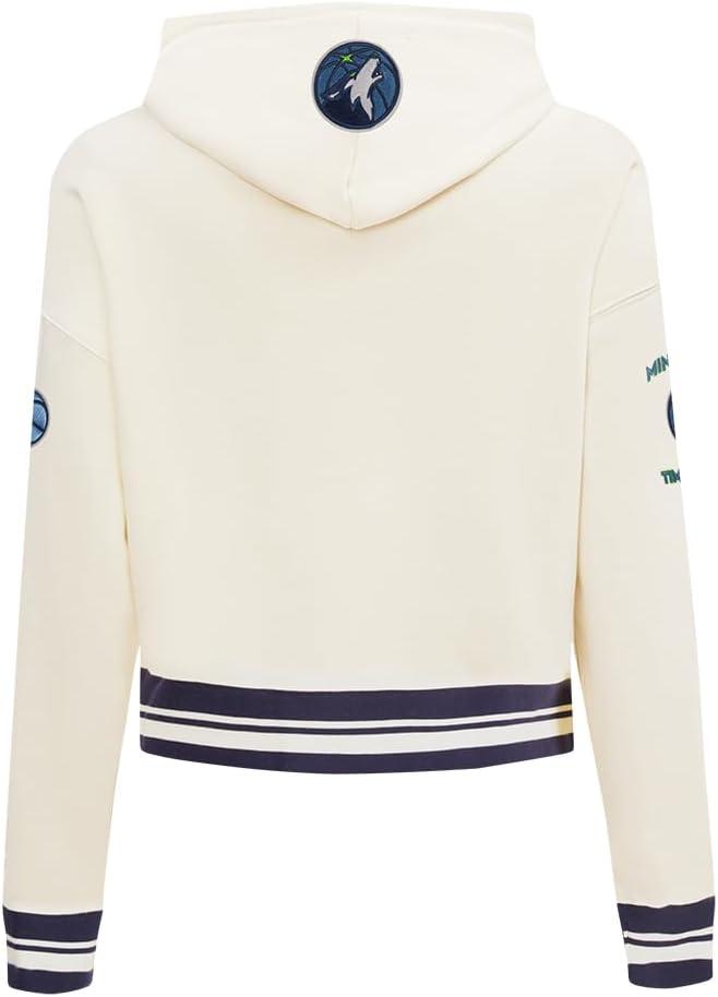 image:imagePro Standard Womens NBA Retro Classics Brushed Back French Terry Cropped Pullover HoodieEggshell Midnight Navy