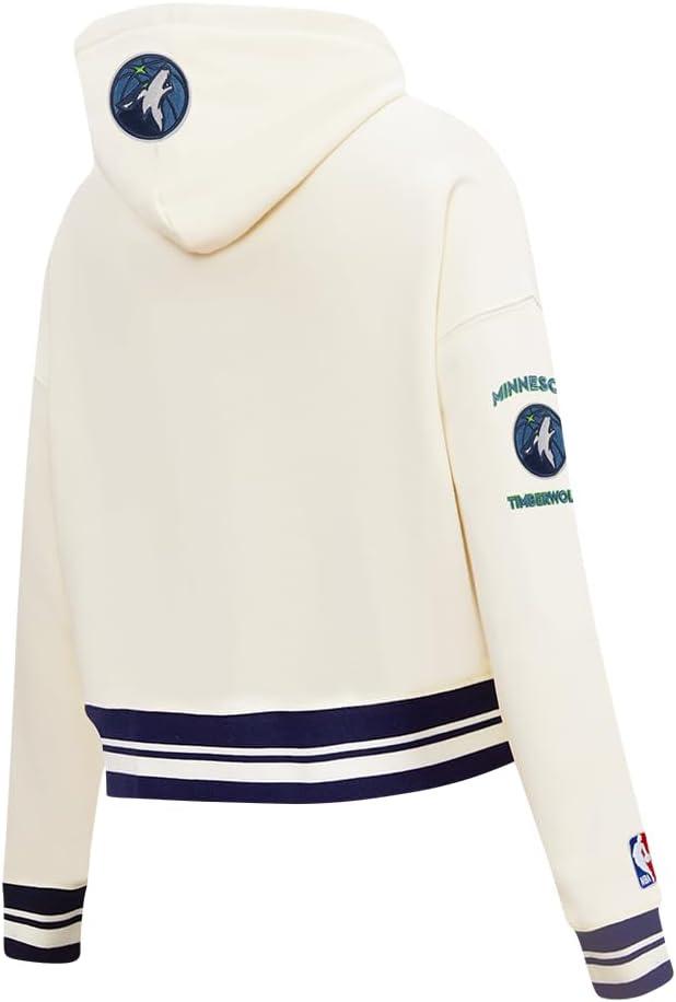 image:imagePro Standard Womens NBA Retro Classics Brushed Back French Terry Cropped Pullover HoodieEggshell Midnight Navy