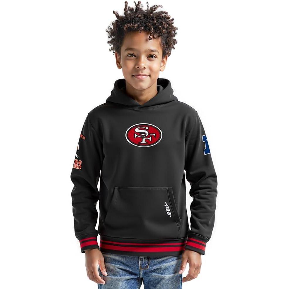 image:imagePro Standard Big Boys NFL Retro Classics Pull Over HoodieBlackRedBlack