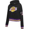 Pro Standard Womens NBA Retro Classics Brushed Back French Terry Cropped Pullover Hoodie(Black/Purple/Yellow)