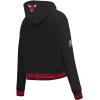 Pro Standard Womens NBA Retro Classics Brushed Back French Terry Cropped Pullover Hoodie(Black/Red)