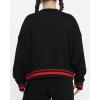 Pro Standard Womens NBA Retro Classics Brushed Back French Terry Cropped Pullover Hoodie(Black/Red)