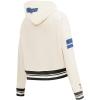 Pro Standard Womens NBA Retro Classics Brushed Back French Terry Cropped Pullover Hoodie(Eggshell/ Midnight Navy)