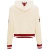 Pro Standard Womens NBA Retro Classics Brushed Back French Terry Cropped Pullover Hoodie(Eggshell/ Red)