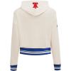 Pro Standard Womens NBA Retro Classics Brushed Back French Terry Cropped Pullover Hoodie(Eggshell/Royal Blue)