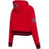 Pro Standard Womens NBA Retro Classics Brushed Back French Terry Cropped Pullover Hoodie(Red/Black)