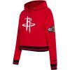 Pro Standard Womens NBA Retro Classics Brushed Back French Terry Cropped Pullover Hoodie(Red/Black)
