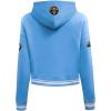 Pro Standard Womens NBA Retro Classics Brushed Back French Terry Cropped Pullover Hoodie(University Blue)