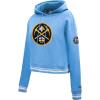 Pro Standard Womens NBA Retro Classics Brushed Back French Terry Cropped Pullover Hoodie(University Blue)