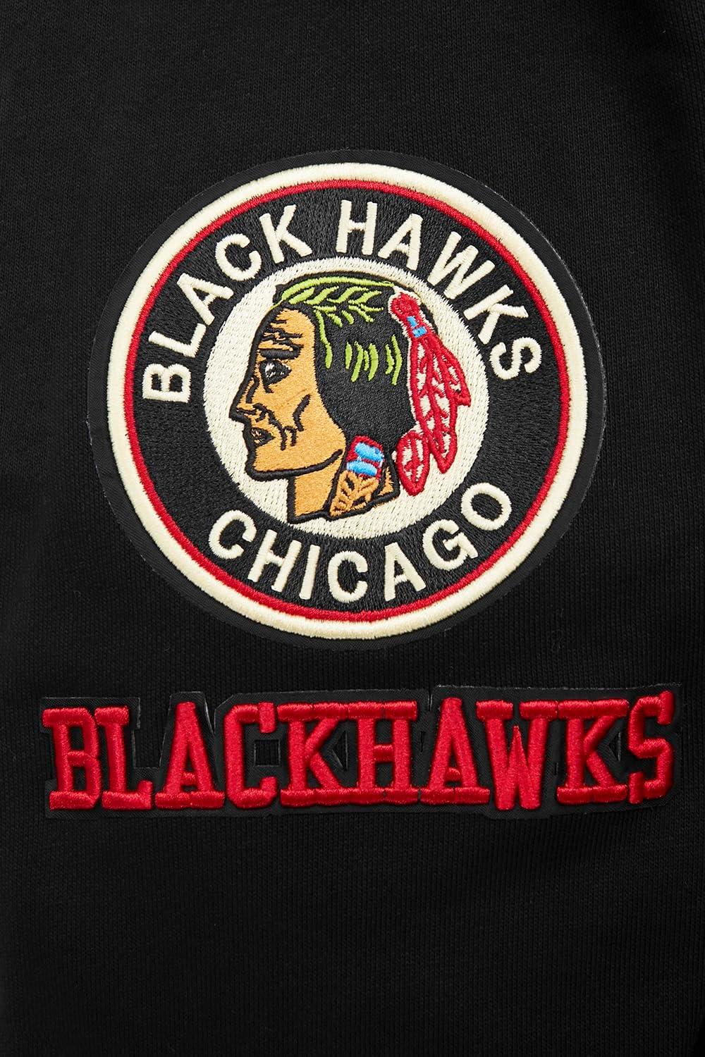 image:imagePro Standard Mens NHL Retro Classics Brushed Back French Terry Pull Over HoodieBlackRedBlack