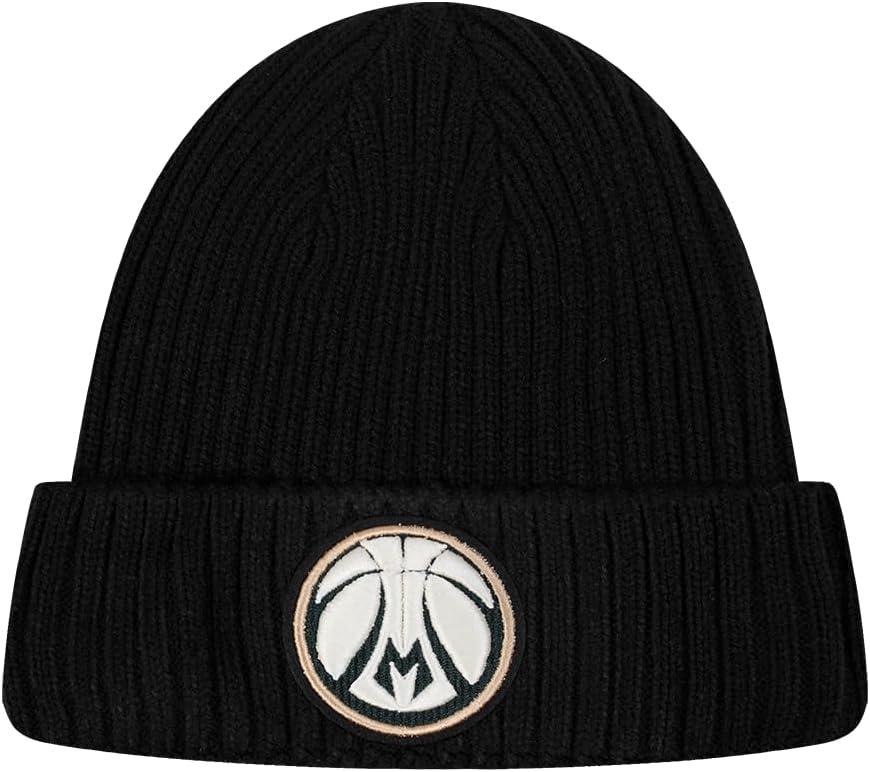 image:imagePro Standard NBA Milwaukee Bucks Modern Originals Heavyweight Knit Beanie Unlined Cuffed Black Os