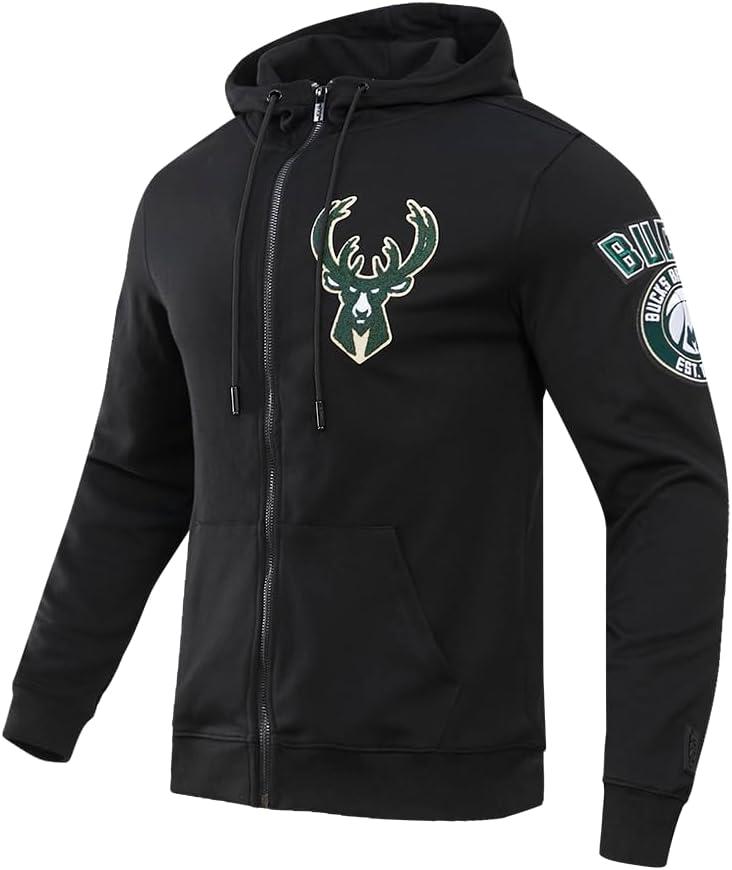 image:imagePro Standard NBA mens Mens Nba Classic Chenille Cotton Double Knit Full Zip HoodieBlack