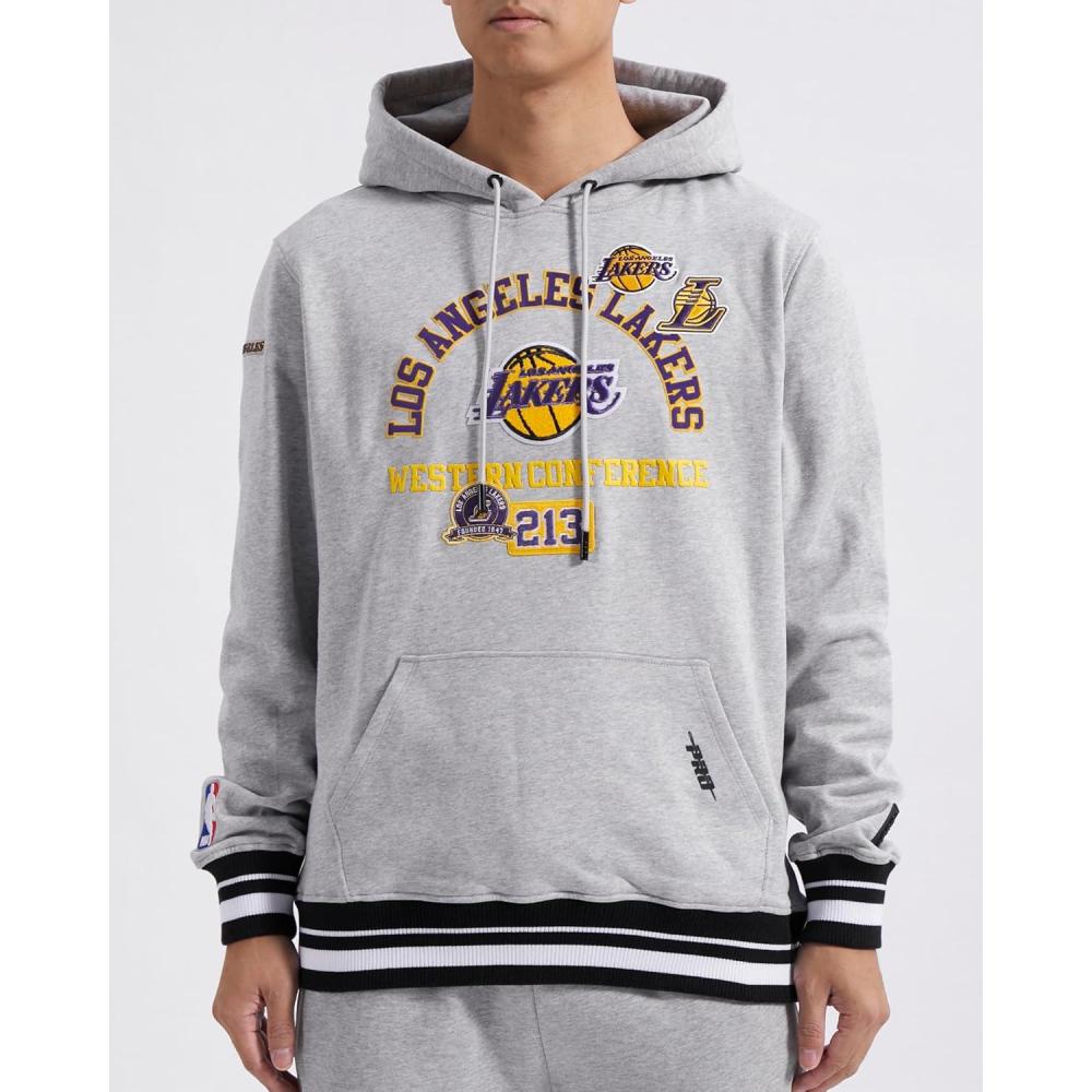 image:imagePro Standard Mens NHL Split Logo Cotton Double Knit Pull Over HoodieHeather GrayBlack
