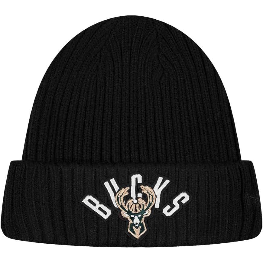 image:imagePro Standard NBA Milwaukee Bucks Modern Originals Heavyweight Knit Beanie Unlined Cuffed Black Os