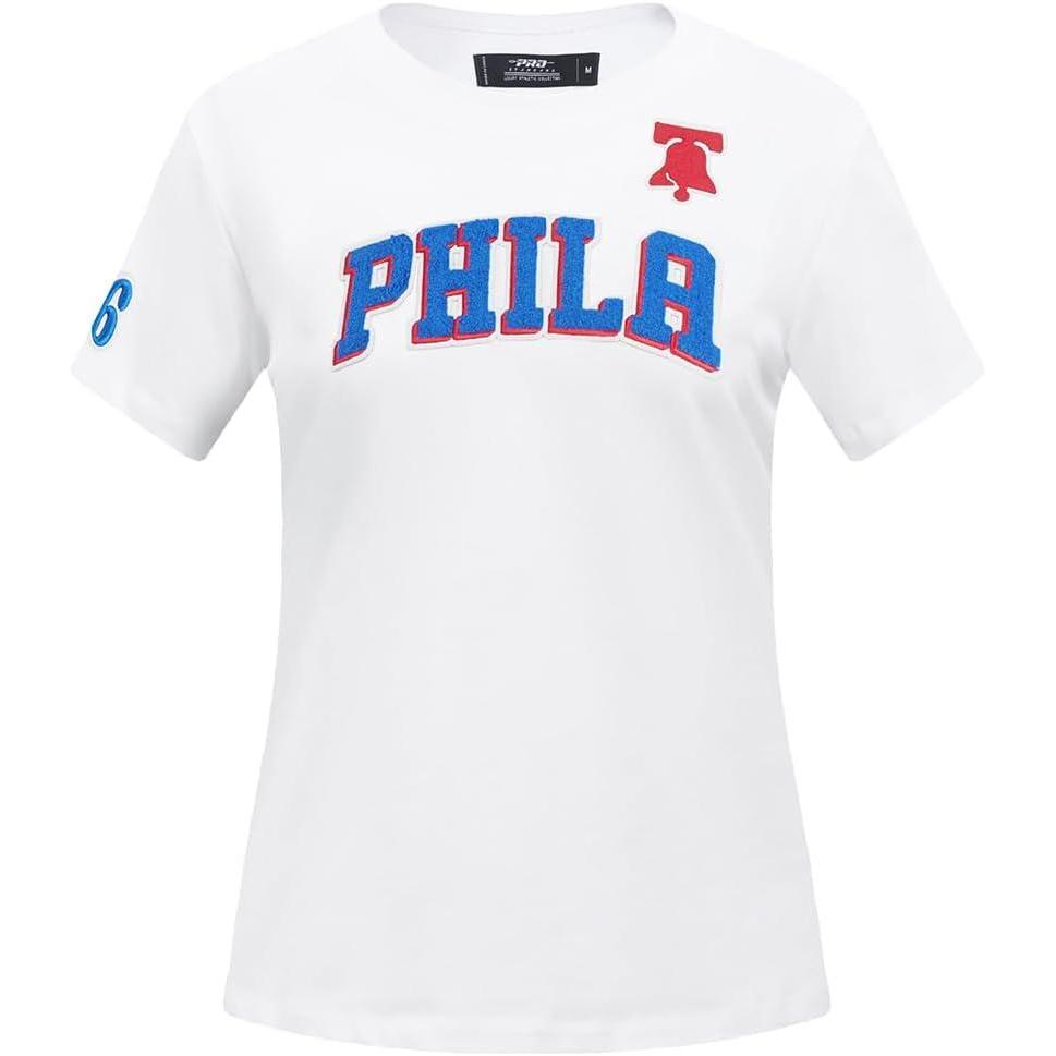 image:imagePro Standard NBA Womens Womens NBA Classic Chenille Cotton Single Jersey Short Sleeve Slim TeeWhite