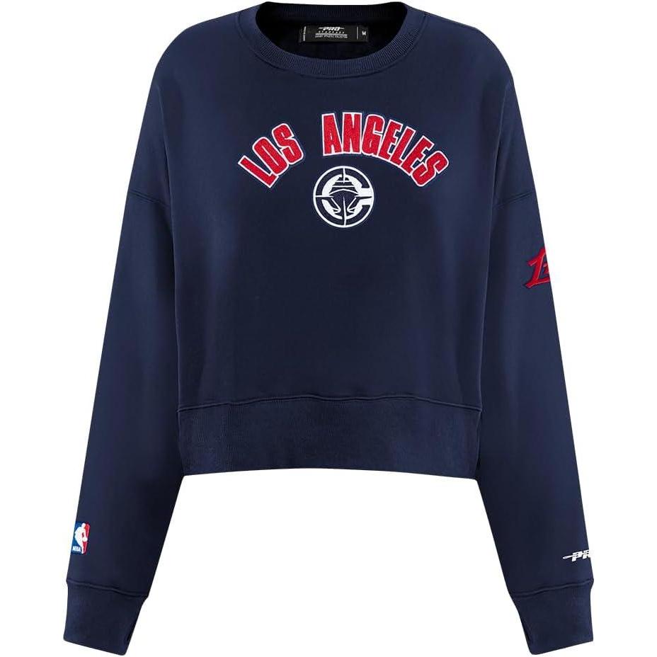 image:imagePro Standard NBA womens Womens Nba Classic Chenille Brushed Back French Terry Crewneck SweatshirtMidnight Navy