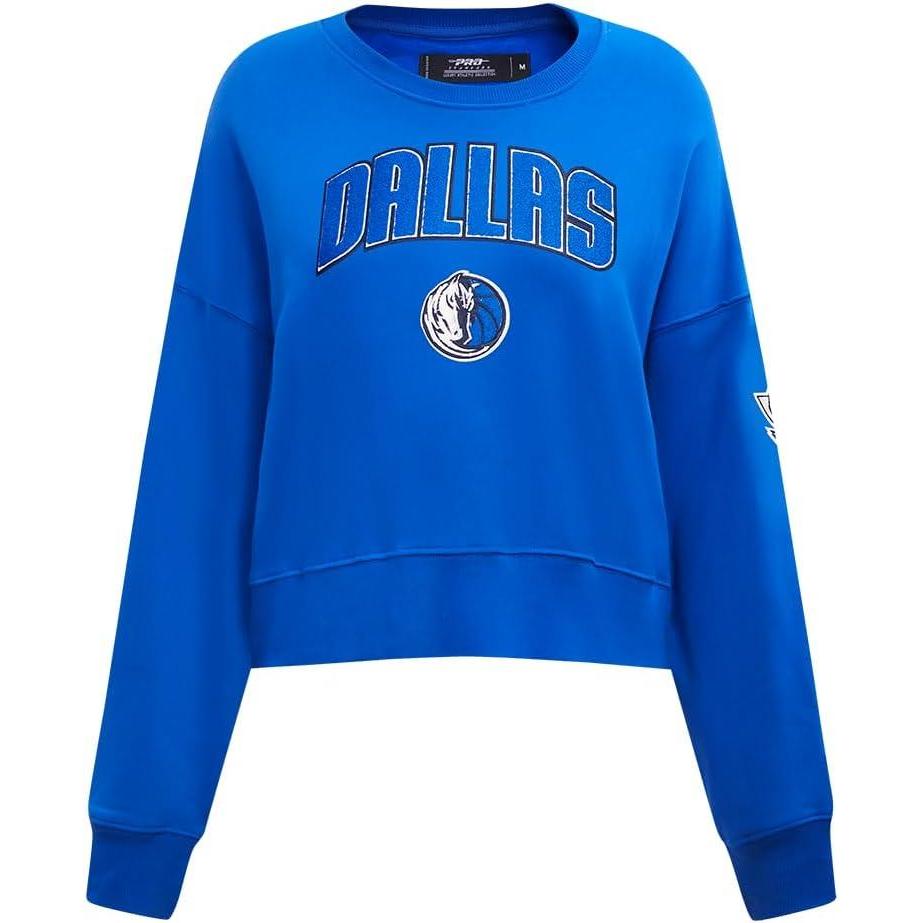 image:imagePro Standard NBA womens Womens Nba Classic Chenille Brushed Back French Terry Crewneck SweatshirtRoyal Blue
