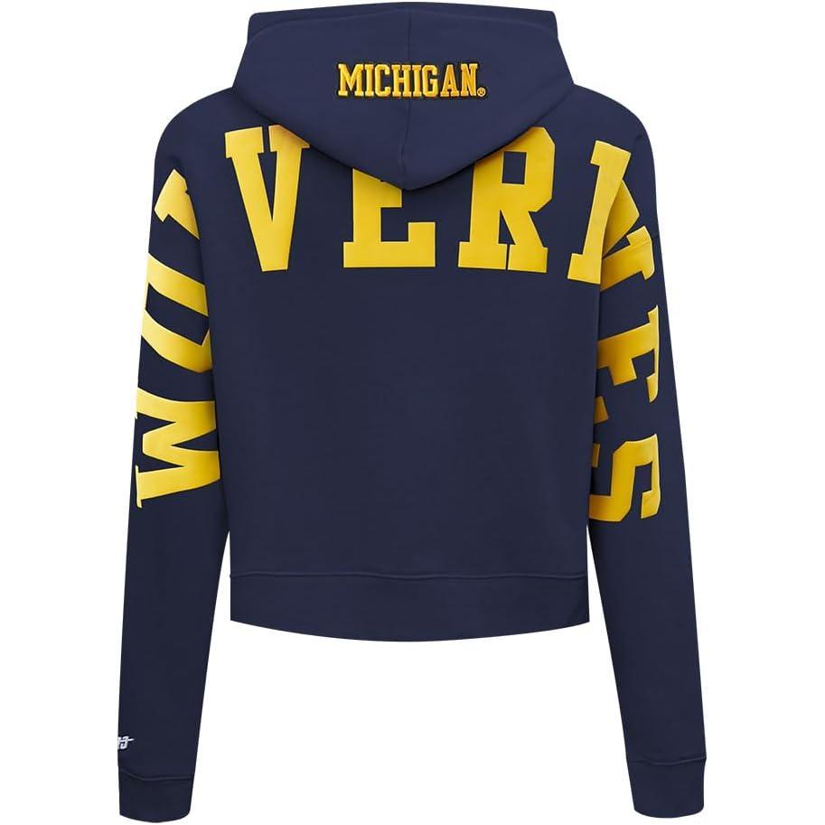 image:imageWomens College Wingspan Brushed Back French Terry Cropped Pullover HoodieMidnight Navy