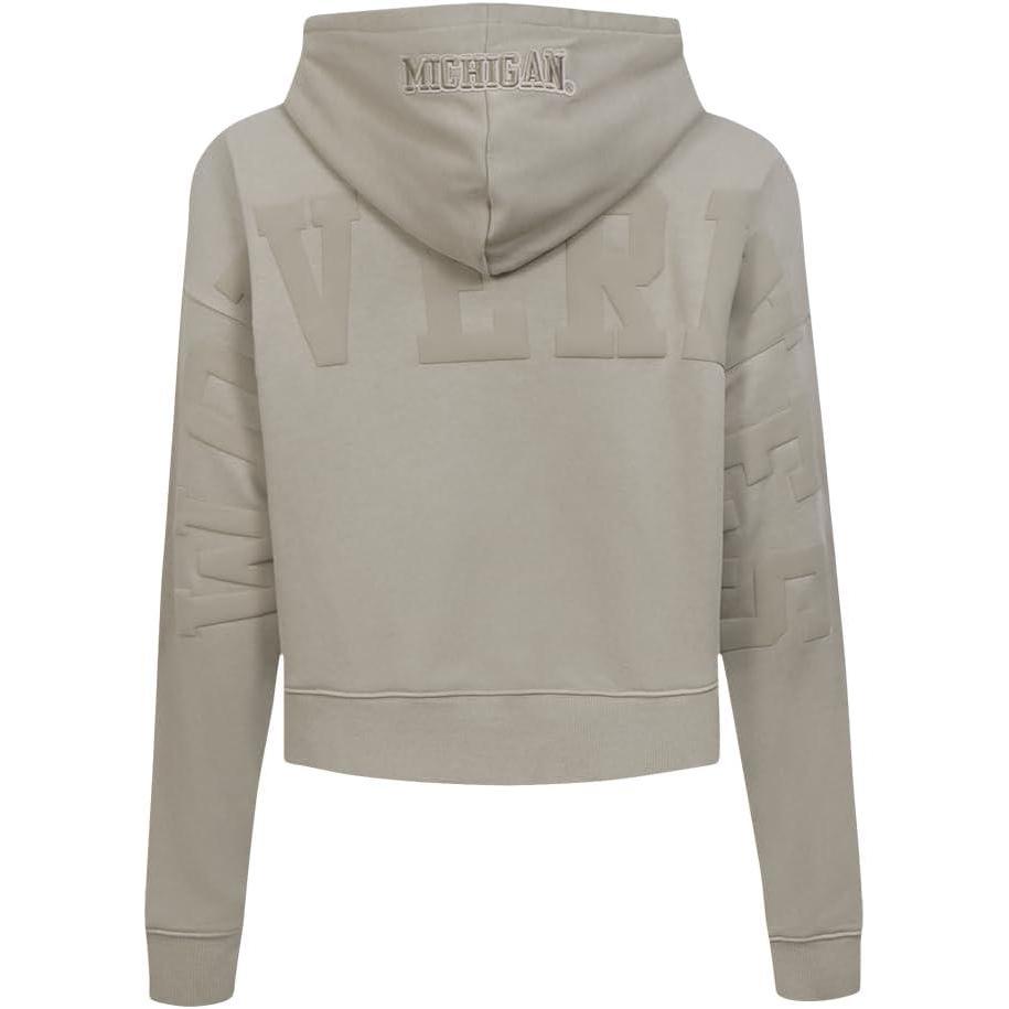 image:imageWomens College Wingspan Brushed Back French Terry Cropped Pullover HoodieTaupe