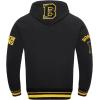 Pro Standard Mens NHL Retro Classics Brushed Back French Terry Pull Over Hoodie(Black/Yellow)