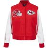 Pro Standard Womens NFL Classic Chenille Varsity Jacket(Red)