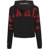 Womens College Wingspan Brushed Back French Terry Cropped Pullover Hoodie(Black)