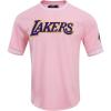 Pro Standard Mens NBA Los Angeles Lakers Classic Chenille Short Sleeve Tee Pink XL