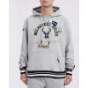 Pro Standard Mens NBA Mash Up Crewneck Sweatshirt(Heather Gray/Black)