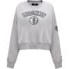 Pro Standard NBA womens Womens Nba Classic Chenille Brushed Back French Terry Crewneck Sweatshirt(Heather Grey)