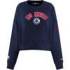 Pro Standard NBA womens Womens Nba Classic Chenille Brushed Back French Terry Crewneck Sweatshirt(Midnight Navy)