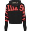 Womens College Wingspan Brushed Back French Terry Cropped Pullover Hoodie(Black)