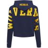 Womens College Wingspan Brushed Back French Terry Cropped Pullover Hoodie(Midnight Navy)