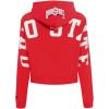 Womens College Wingspan Brushed Back French Terry Cropped Pullover Hoodie(Red)