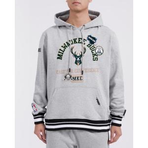 Pro Standard Mens NBA Mash Up Crewneck Sweatshirt(Heather Gray/Black)