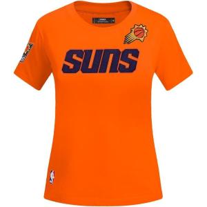 Pro Standard NBA Womens Womens NBA Classic Chenille Cotton Single Jersey Short Sleeve Slim Tee(Orange)