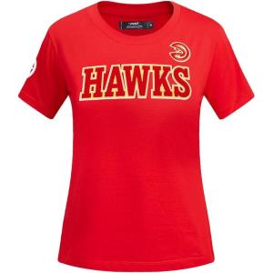 Pro Standard NBA Womens Womens NBA Classic Chenille Cotton Single Jersey Short Sleeve Slim Tee(Red)