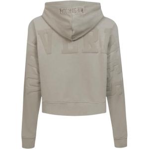 Womens College Wingspan Brushed Back French Terry Cropped Pullover Hoodie(Taupe)