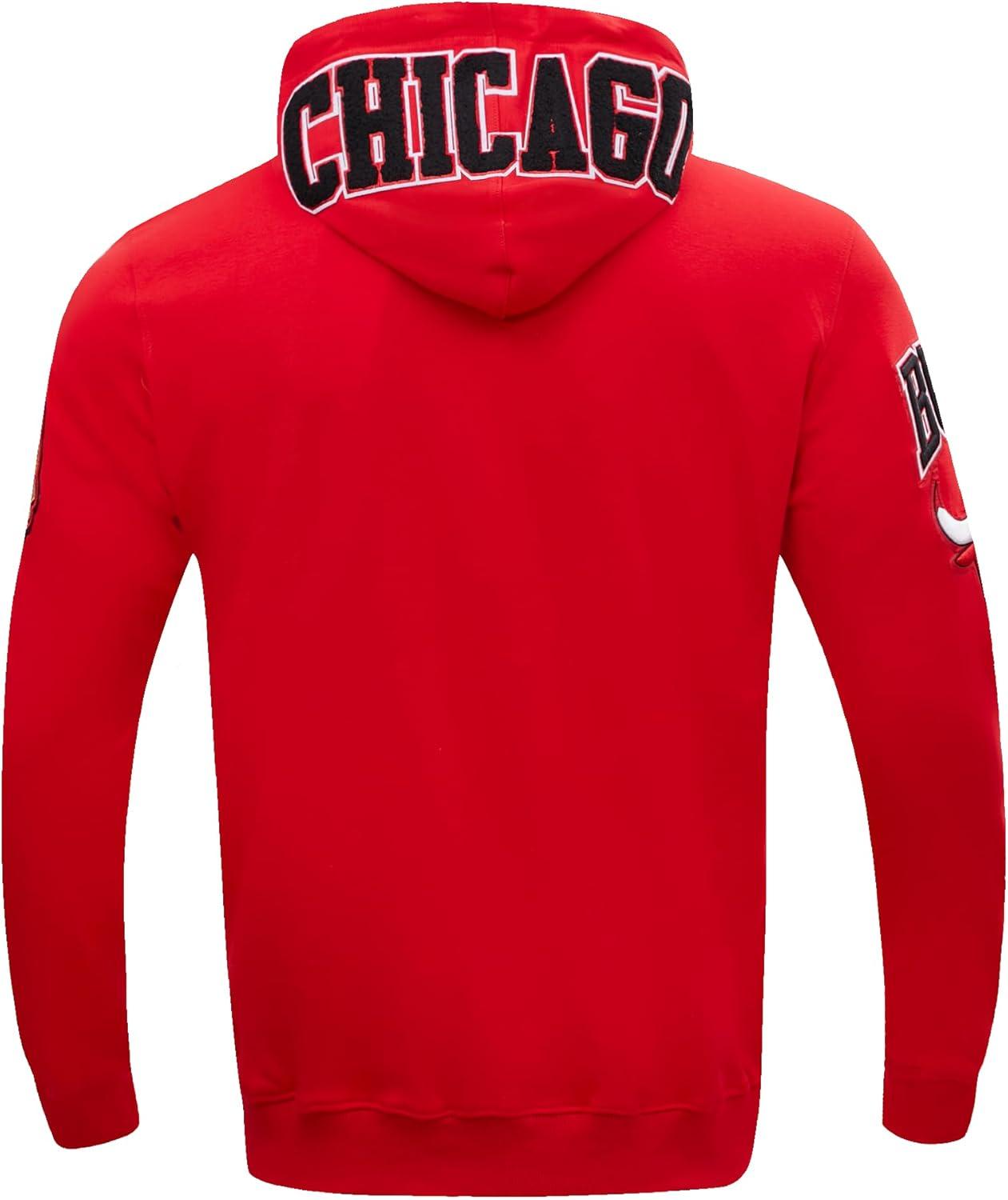 image:imagePro Standard Mens NBA Chicago Bulls Classic Chenille Full Zip Hoodie Red 3Xl
