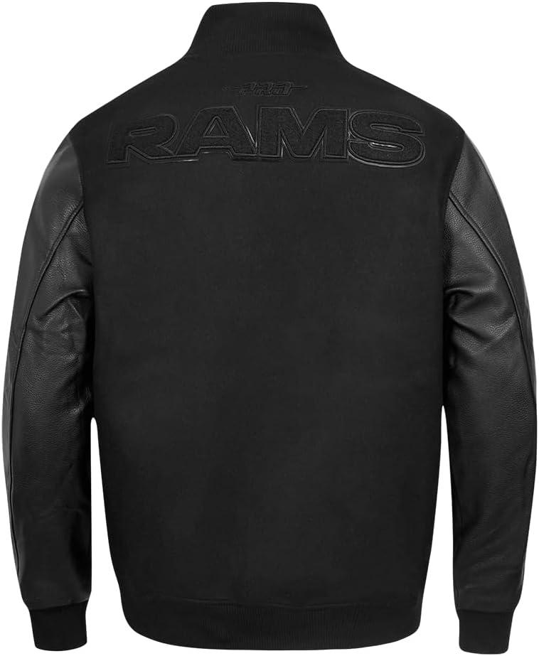 image:imagePro Standard Mens NFL Los Angeles Rams Classic Triple Black Varsity Jacket S